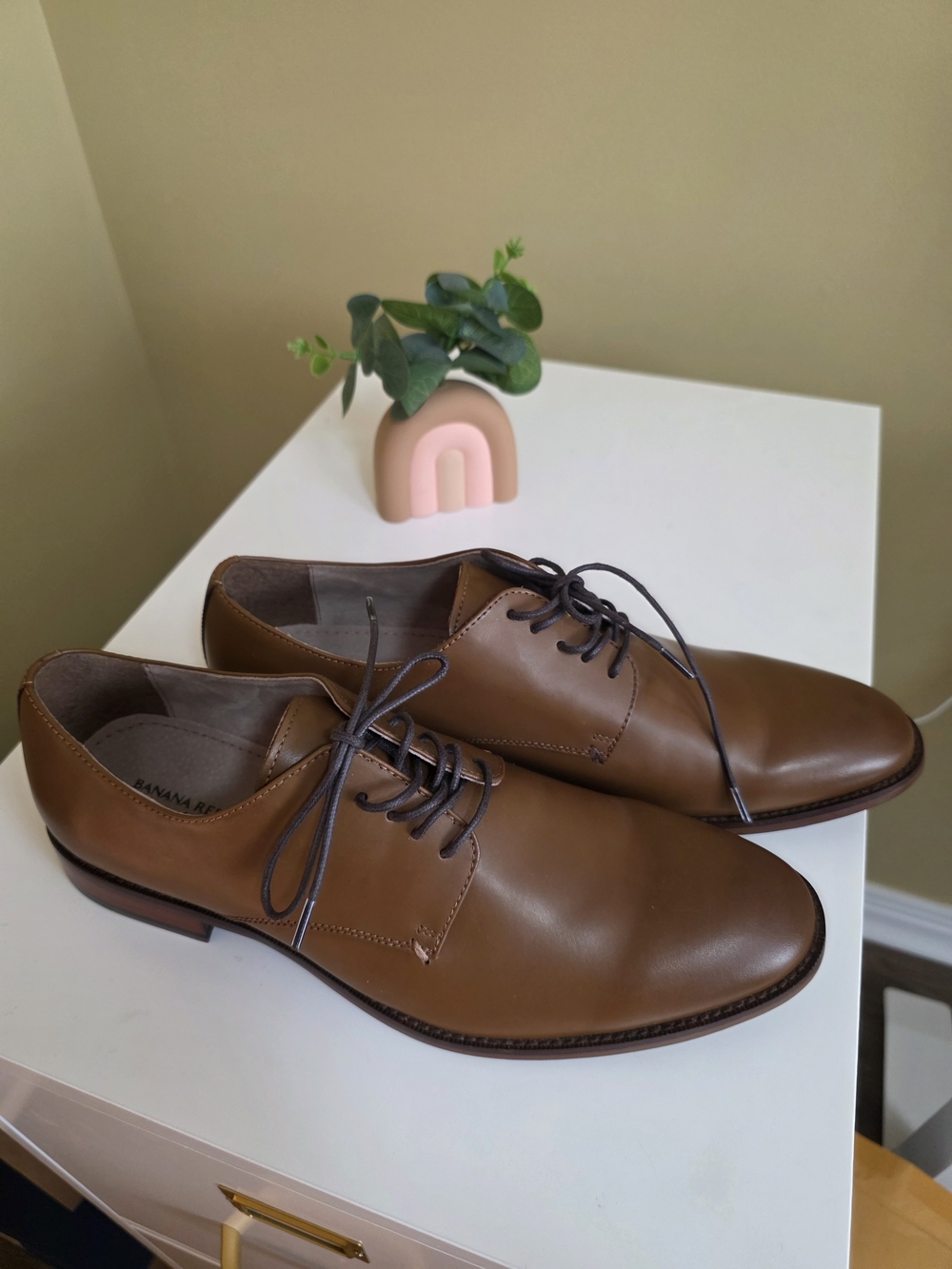 Men's Classic Brown Leather Derby Shoes